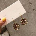 Irregular Alloy Disc Dangle Earring As Shown In Figure - One Size