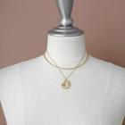 Set: Choker + Coin-pendant Necklace Gold - One Size