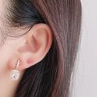Rhinestone Dangle Earring 1 Pair - Clip On Earring - Gold - One Size