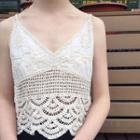 V-neck Crochet Camisole Top