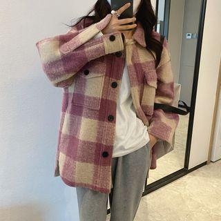 Checkered Button-up Coat