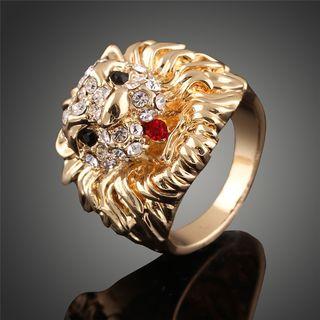 Rhinestone Lion Ring
