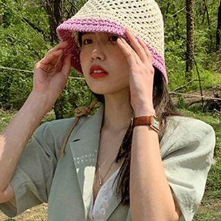 Open Knit Bucket Hat