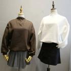 Plain Fleece-lined Sweatshirt