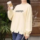 Lettering Pullover Beige - One Size