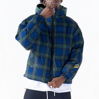 Plaid Hooded Padded Jacket