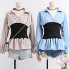 Patchwork V-neck Blouse