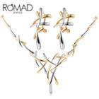 Set: Alloy Crosses Necklace + Earring Gold & Silver - One Size