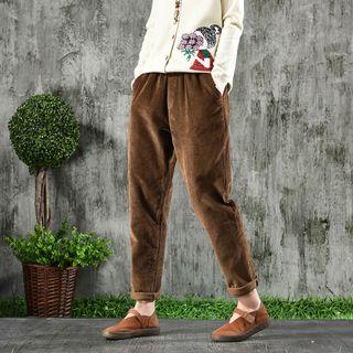 Band Waist Corduroy Pants