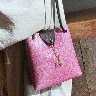 Glitter Shoulder Bag With Deer Pendant