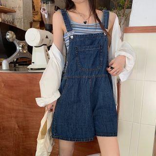 Shift Wide-leg Dungaree Shorts