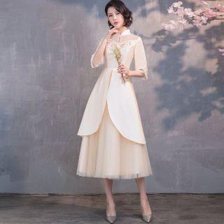 Embroidered Flared-sleeve Chinese Traditional Wedding Gown