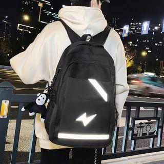 Lightening Bolt Print Backpack / Bag Charm / Set