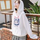Print Loose Hoodie White - One Size