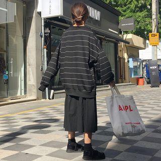 Striped Sweatshirt Stripe - Black - One Size