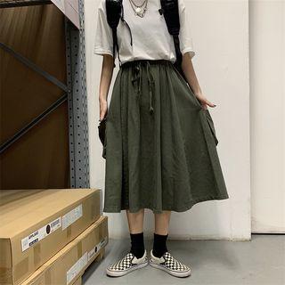 Midi A-line Cargo Skirt