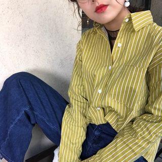 Loose-fit Striped Long-sleeve Shirt