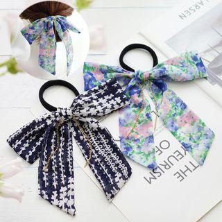 Ribbon Print Chiffon Hair Tie