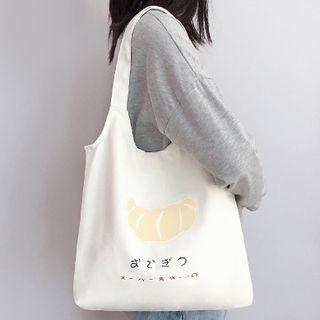 Croissant Canvas Tote Bag Croissant - White - One Size