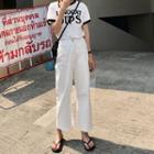 Lettering Short-sleeve T-shirt / Wide Leg Pants