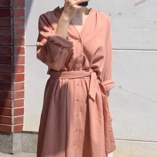 Cotton Linen Waist Dress