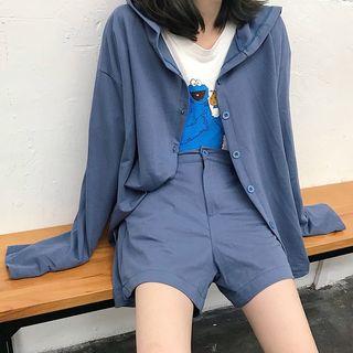 Hooded Buttoned Jacket / Shorts