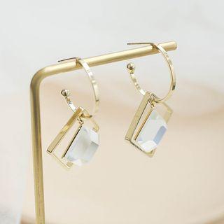 Faux Crystal Square Dangle Earring