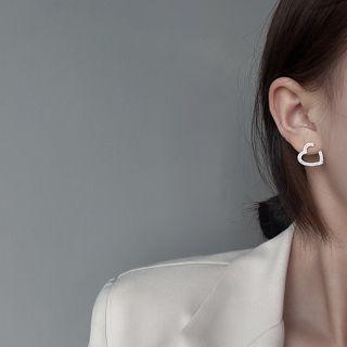 Heart Ear Stud 1 Pair - E2423 - Gold - One Size
