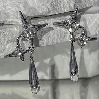 Rhinestone Star Pendant Necklace / Drop Earring