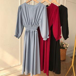 Long Sleeve V Neck Dress