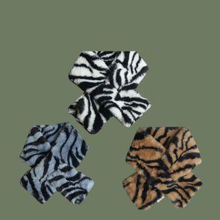 Zebra Print Chenille Scarf