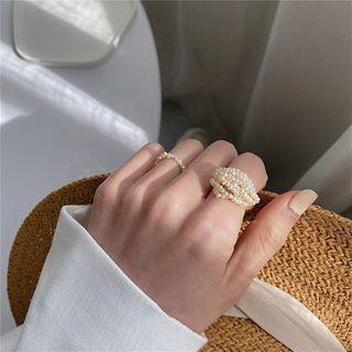 Faux Pearl Layered Ring As Shown In Figure - One Size
