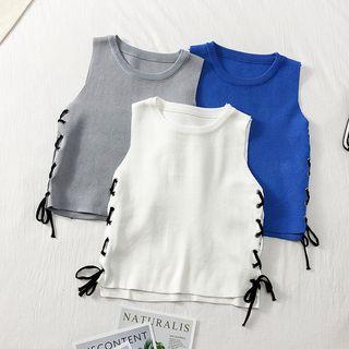 Lace Up-side Tank Top