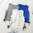 Lace Up-side Tank Top