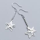 925 Sterling Silver Star Dangle Earring 1 Pair - S925 Sterling Silver - One Size