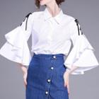 Lace-up Ruffled Shirt