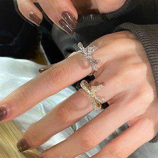 Bow Rhinestone Alloy Ring (various Designs)