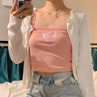 Heart Camisole Top / Cardigan