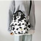 Animal Print Backpack Dairy Cow - White - One Size