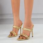 Chain Stiletto-heel Slide Sandals