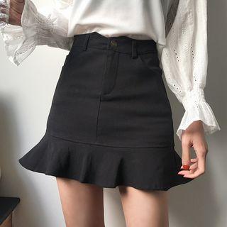 Frill Hem A-line Mini Skirt