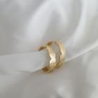 Irregular Alloy Hoop Earring 1 Pair - S925 Silver - Gold - One Size