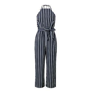 Halter Striped Jumpsuit