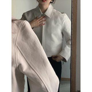 Zip-detail Cotton Cropped Jacket