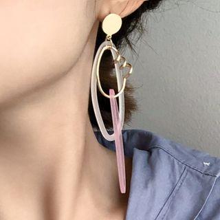 Non-matching Hoop Earring Gold Plating - As Shown In Figure - One Size