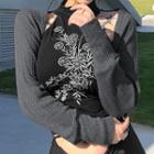 Set: Sleeveless Floral Print Corp Top + Shrug