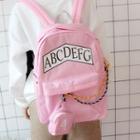 Set: Couple Matching Lettering Backpack + Pouch