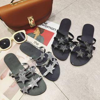 Embellished Star Slide Sandals