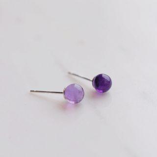Bead Stud Earring 1 Pair - Purple - One Size