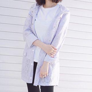 Lace Hooded Rain Coat